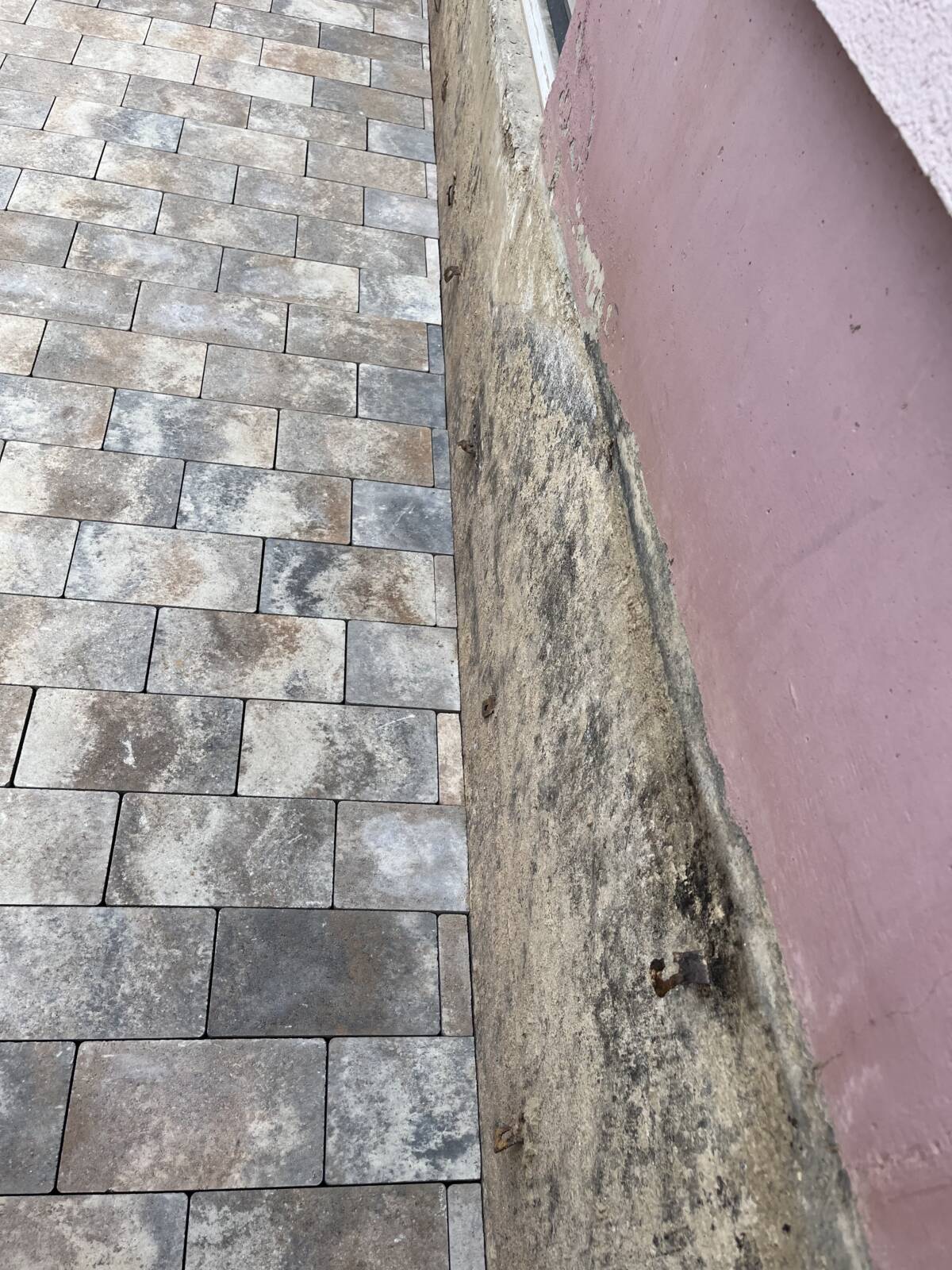 Chantier erstein clôture/ grillage rigide / soubassement beton / terrassement / pavage / assainissement / extension / maçonnerie / béton escalier Erstein 2