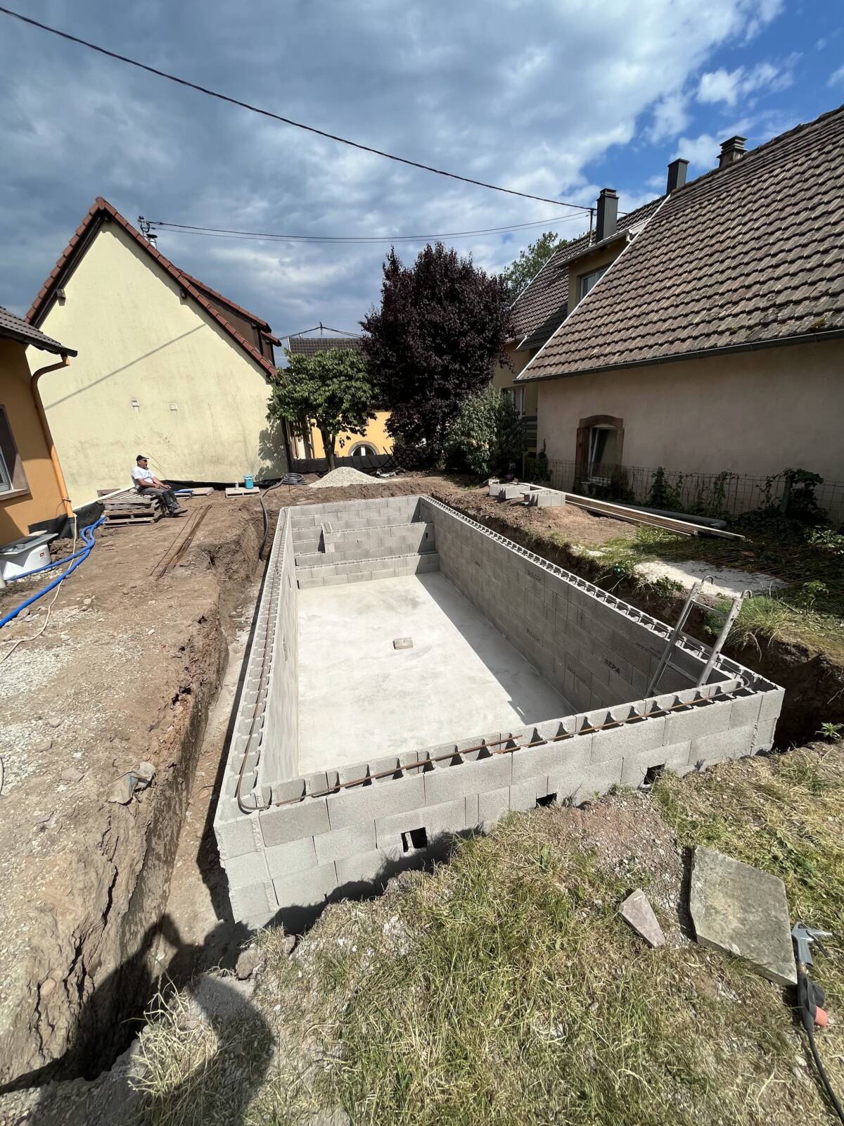 Terrassement et gros-oeuvre d&#8217;une piscine à Ottrott Sélestat 1