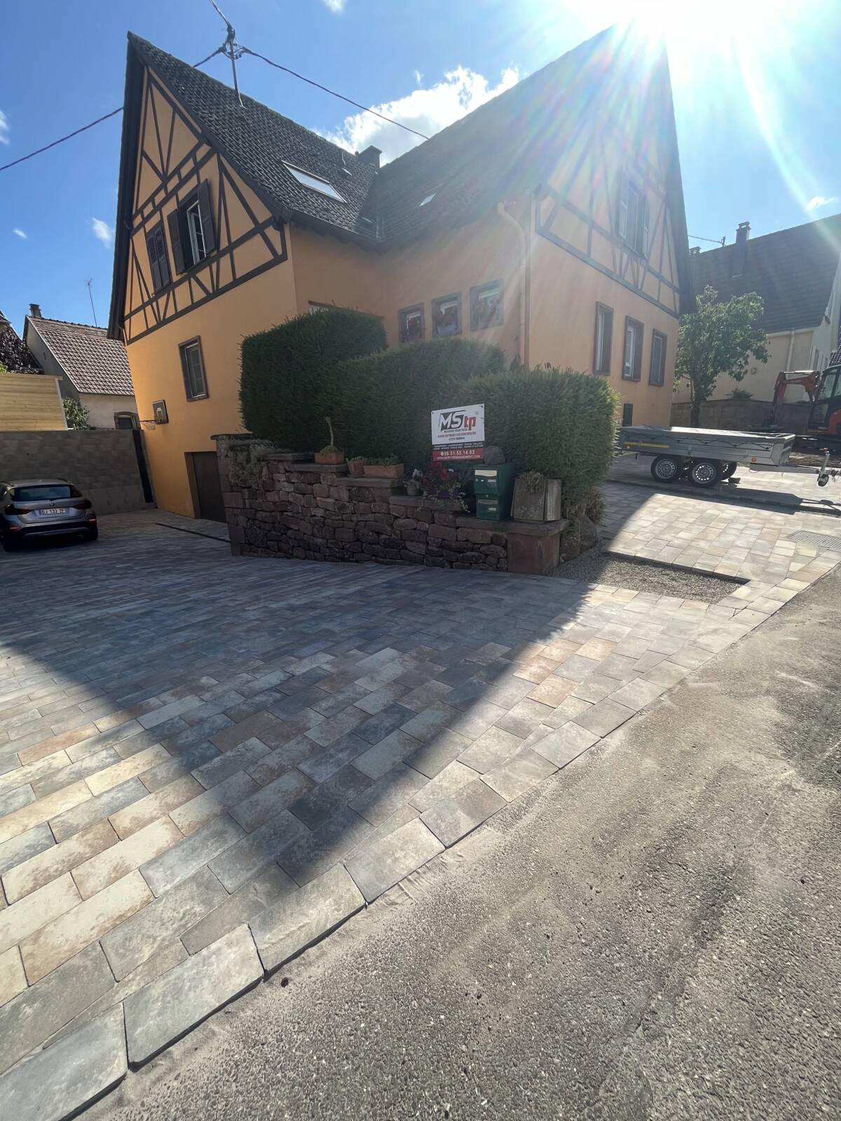 Terrassement / Pavage / Bordure et mur agglo coffrant à Ottrott Ostwald 0